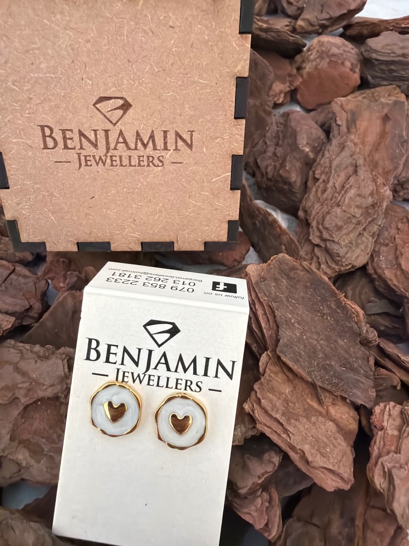 Stainless Steel Round earrings with heart